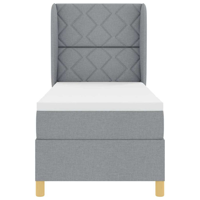 Pat cu saltea cu arcuri Gri închis 90x190 cm Gri deschis - WALTI WALTI