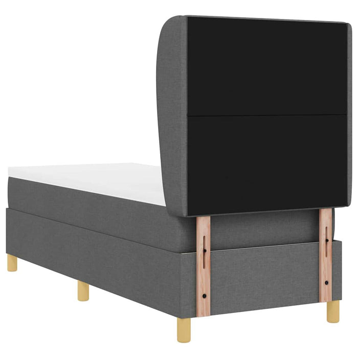 Pat cu arcuri cu headboard Gri închis 200 x 80 cm țesătură WALTI
