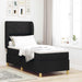 Pat cu arcuri cu headboard Manual Negru 200 x 80 cm țesătură - WALTI WALTI