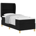 Pat cu arcuri cu headboard Manual Negru 200 x 80 cm țesătură - WALTI WALTI