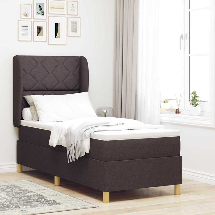 Pat cu arcuri cu pernă Manual Maro închis 200 x 80 cm țesătură - WALTI WALTI
