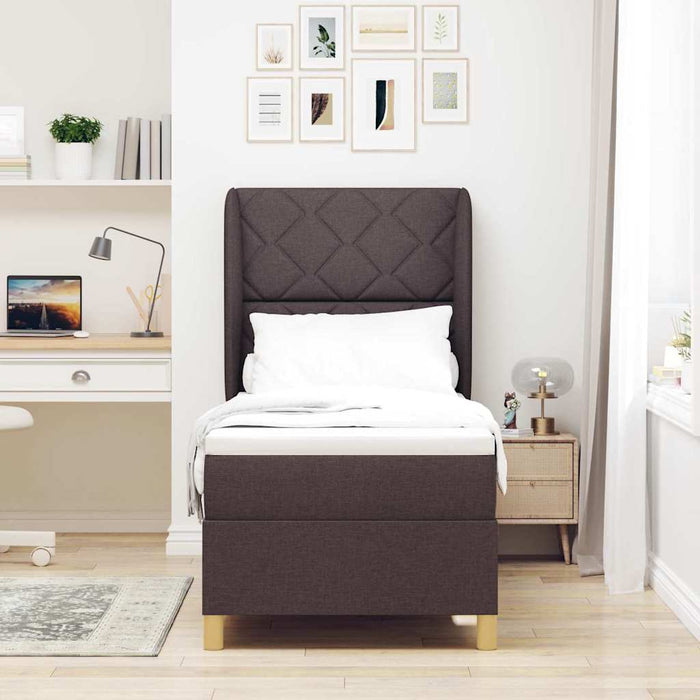 Pat cu arcuri cu pernă Manual Maro închis 200 x 80 cm țesătură - WALTI WALTI