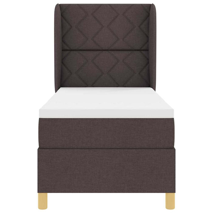 Pat cu arcuri cu pernă Manual Maro închis 200 x 80 cm țesătură - WALTI WALTI