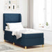 Pat cu arcuri cu headboard Manual albastru 200 x 80 cm țesătură - WALTI WALTI