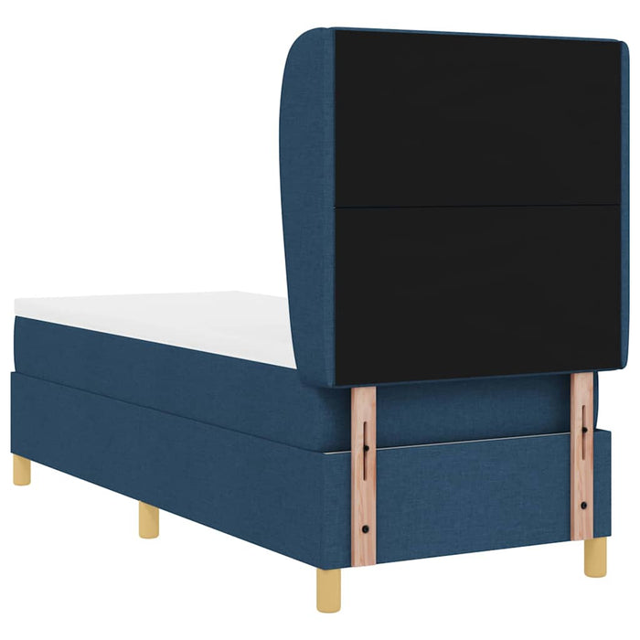 Pat cu arcuri cu headboard Manual albastru 200 x 80 cm țesătură - WALTI WALTI