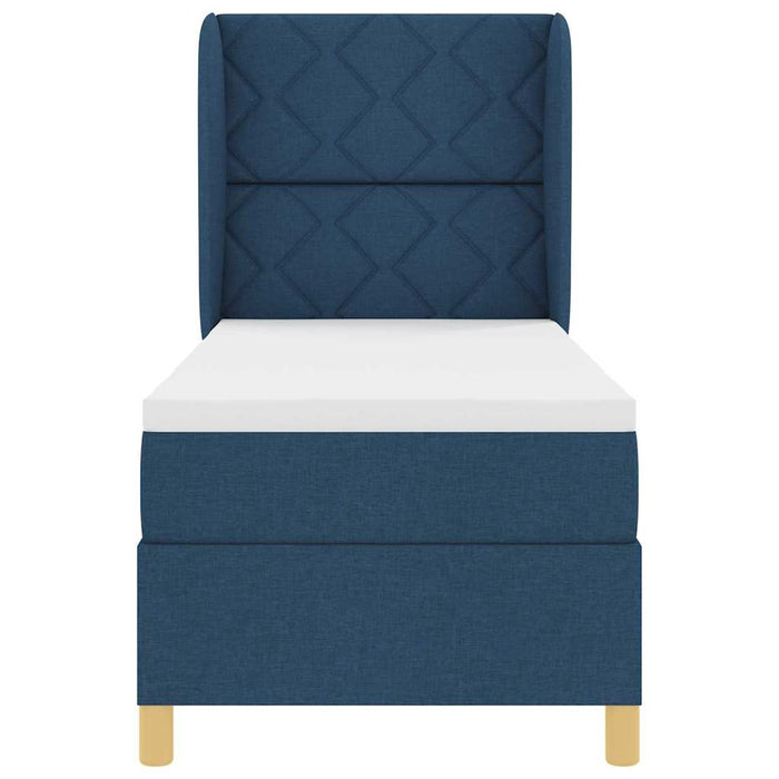 Pat cu arcuri cu headboard Manual albastru 200 x 80 cm țesătură - WALTI WALTI