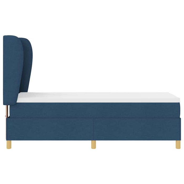 Pat cu arcuri cu headboard Manual albastru 200 x 80 cm țesătură - WALTI WALTI