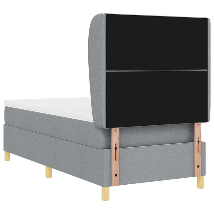Pat cu arcuri cu headboard Gri deschis 190 x 90 cm țesătură WALTI