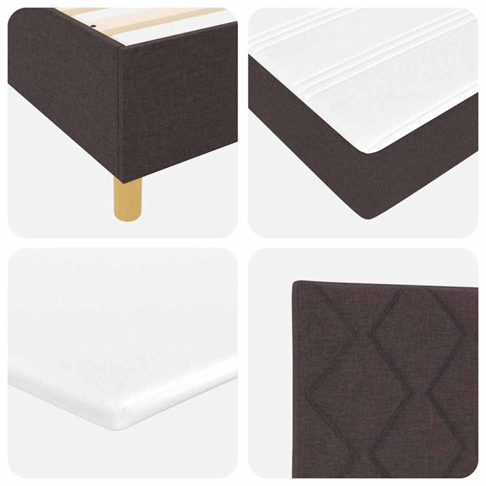 Pat cu arcuri cu headboard Maro închis 190 x 90 cm țesătură WALTI