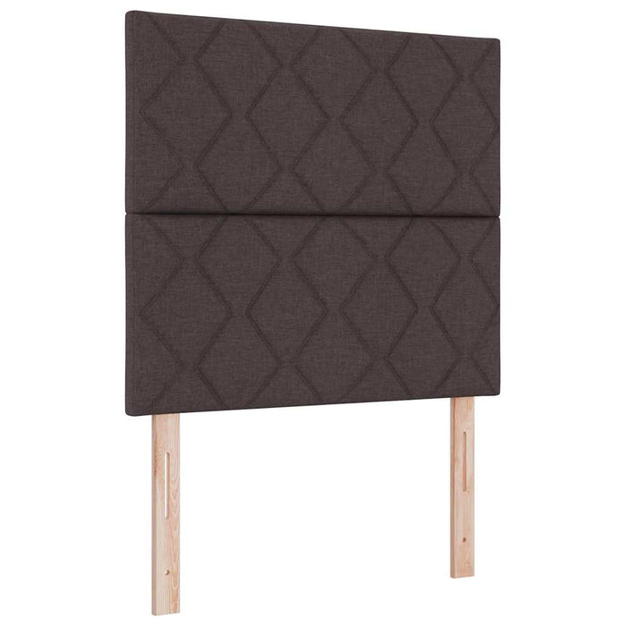 Pat cu arcuri cu headboard Maro închis 190 x 90 cm țesătură WALTI