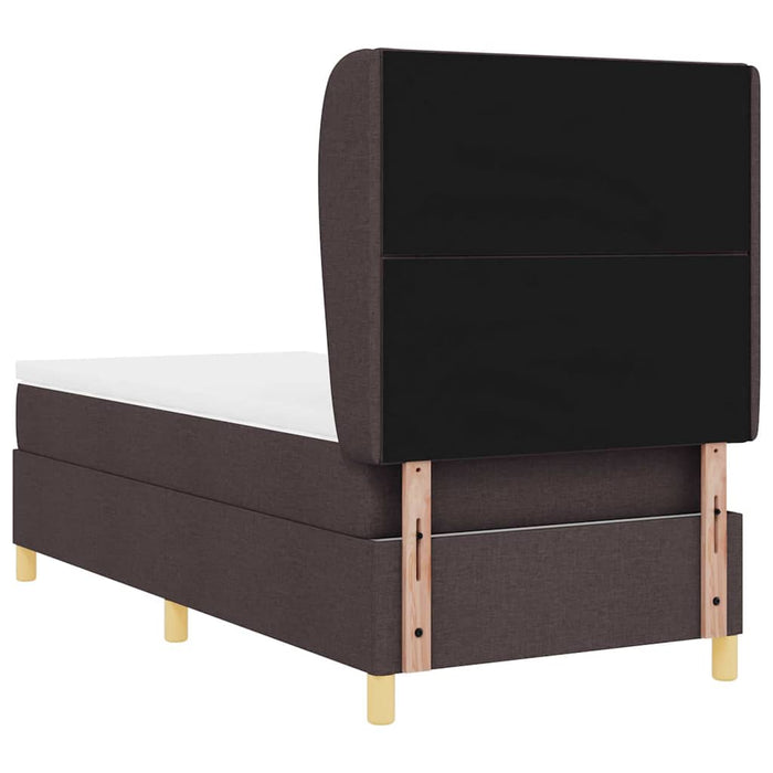 Pat cu arcuri cu headboard Maro închis 190 x 90 cm țesătură WALTI