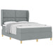 Pat cu arcuri cu headboard Gri deschis 190 x 140 cm țesătură - WALTI WALTI