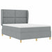 Pat cu arcuri cu headboard Gri deschis 190 x 140 cm țesătură - WALTI WALTI