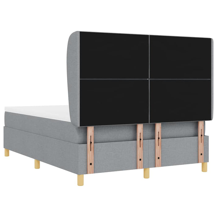 Pat cu arcuri cu headboard Gri deschis 190 x 140 cm țesătură - WALTI WALTI
