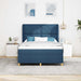 Pat cu arcuri cu headboard albastru 190 x 140 cm țesătură - WALTI WALTI