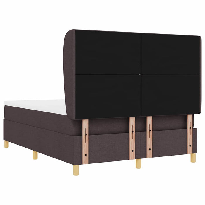 Pat cu arcuri cu headboard Maro închis 200 x 140 cm țesătură WALTI