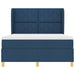 Pat cu arcuri cu headboard albastru 200 x 140 cm țesătură - WALTI WALTI