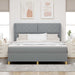 Pat cu arcuri cu headboard Gri deschis 200 x 180 cm țesătură - WALTI WALTI