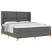 Pat cu arcuri cu headboard Gri închis 200 x 180 cm țesătură - WALTI WALTI