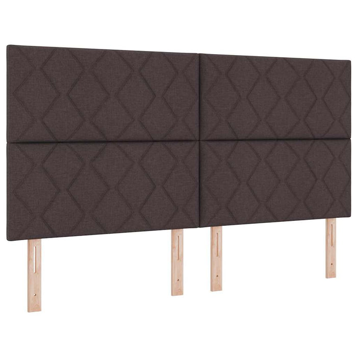 Pat cu arcuri cu headboard Maro închis 200 x 180 cm țesătură WALTI