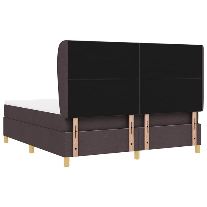 Pat cu arcuri cu headboard Maro închis 200 x 180 cm țesătură WALTI