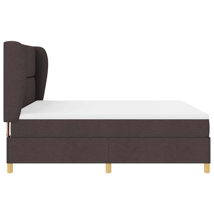 Pat cu arcuri cu headboard Maro închis 200 x 180 cm țesătură WALTI