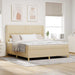 Pat cu arcuri cu headboard Manual Crem 200 x 180 cm țesătură - WALTI WALTI