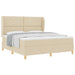 Pat cu arcuri cu headboard Manual Crem 200 x 180 cm țesătură - WALTI WALTI