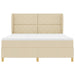 Pat cu arcuri cu headboard Manual Crem 200 x 180 cm țesătură - WALTI WALTI