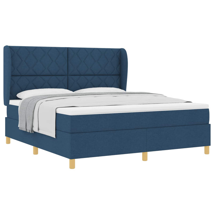 Pat cu arcuri cu pernă Manual albastru 200 x 180 cm țesătură WALTI