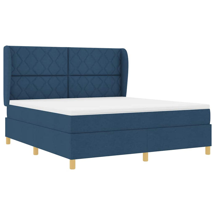 Pat cu arcuri cu pernă Manual albastru 200 x 180 cm țesătură WALTI