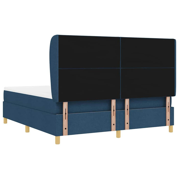 Pat cu arcuri cu pernă Manual albastru 200 x 180 cm țesătură WALTI