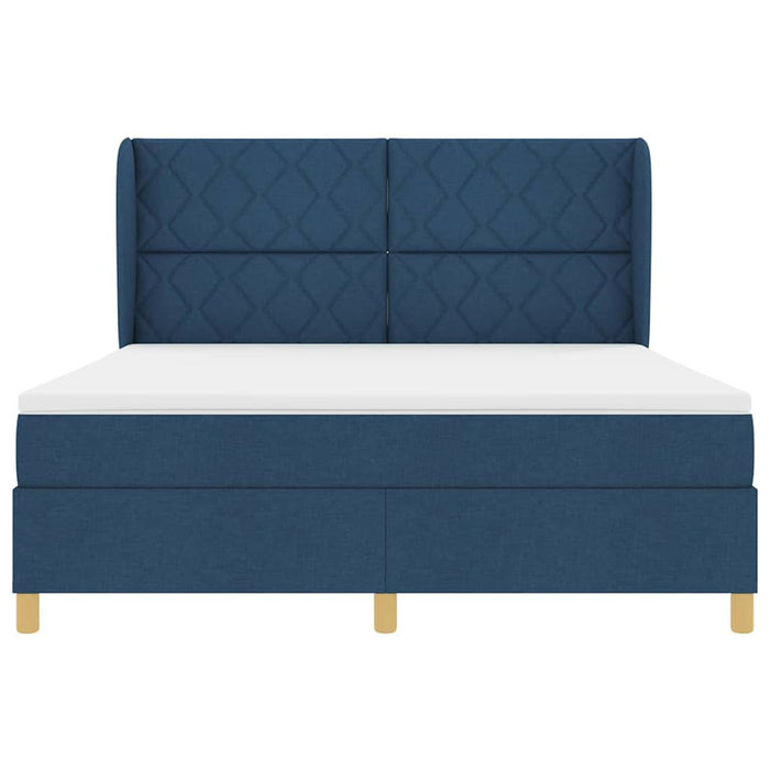 Pat cu arcuri cu pernă Manual albastru 200 x 180 cm țesătură WALTI
