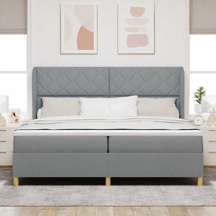 Pat cu saltea cu arcuri Gri închis 90x190 cm Gri deschis - WALTI WALTI
