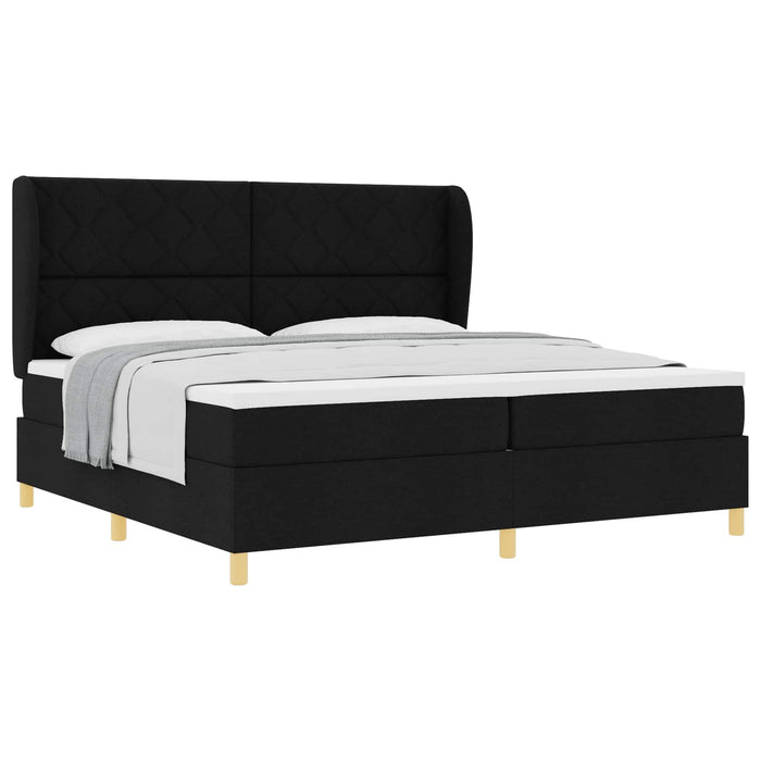 Pat cu saltea cu arcuri Gri închis 90x190 cm Negru 200 x 200 cm - WALTI WALTI