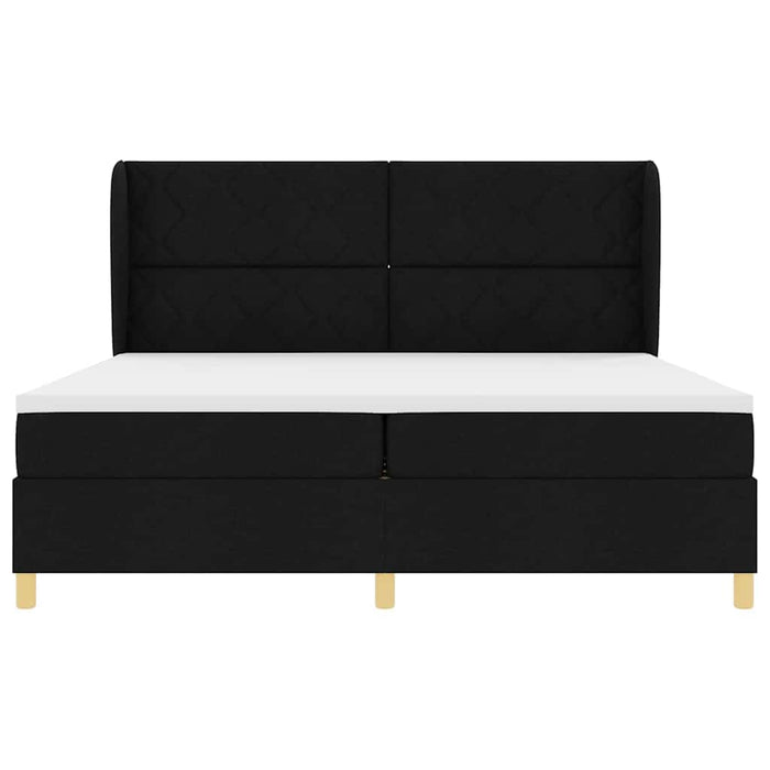 Pat cu saltea cu arcuri Gri închis 90x190 cm Negru 200 x 200 cm - WALTI WALTI