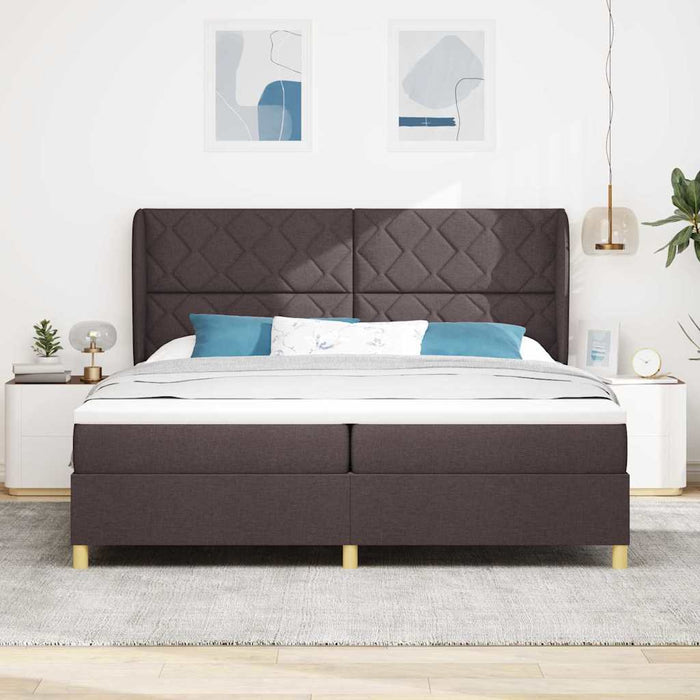 Pat cu saltea cu arcuri Gri închis 90x190 cm Maro închis - WALTI WALTI
