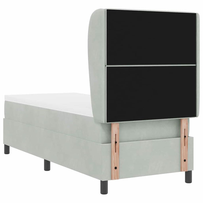 Pat cu arcuri cu saltea Gri deschis 80 x 200 cm Catifea - WALTI WALTI