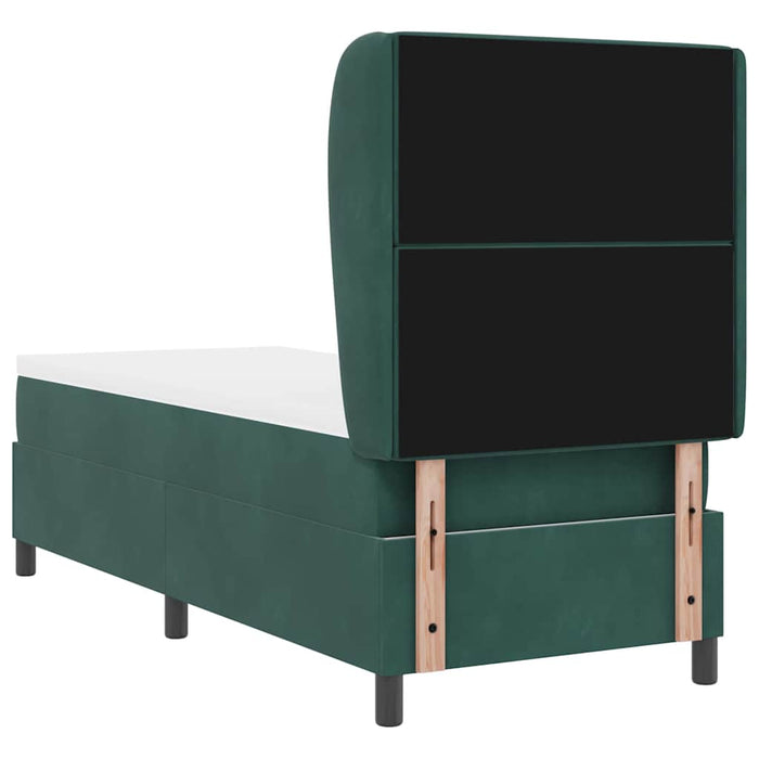 Pat cu arcuri cu headboard Verde închis 200 x 80 cm Catifea WALTI