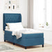 Pat cu arcuri cu headboard Albastru închis 200 x 80 cm Catifea - WALTI WALTI