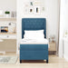 Pat cu arcuri cu headboard Albastru închis 200 x 80 cm Catifea - WALTI WALTI