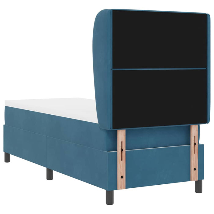 Pat cu arcuri cu headboard Albastru închis 200 x 80 cm Catifea - WALTI WALTI