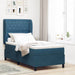 Pat cu arcuri cu headboard Albastru închis 200 x 100 cm Catifea - WALTI WALTI