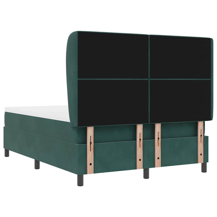Pat cu arcuri cu headboard Verde închis 200 x 140 cm Catifea WALTI