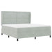 Pat cu arcuri cu saltea Gri deschis 200 x 180 cm Catifea - WALTI WALTI
