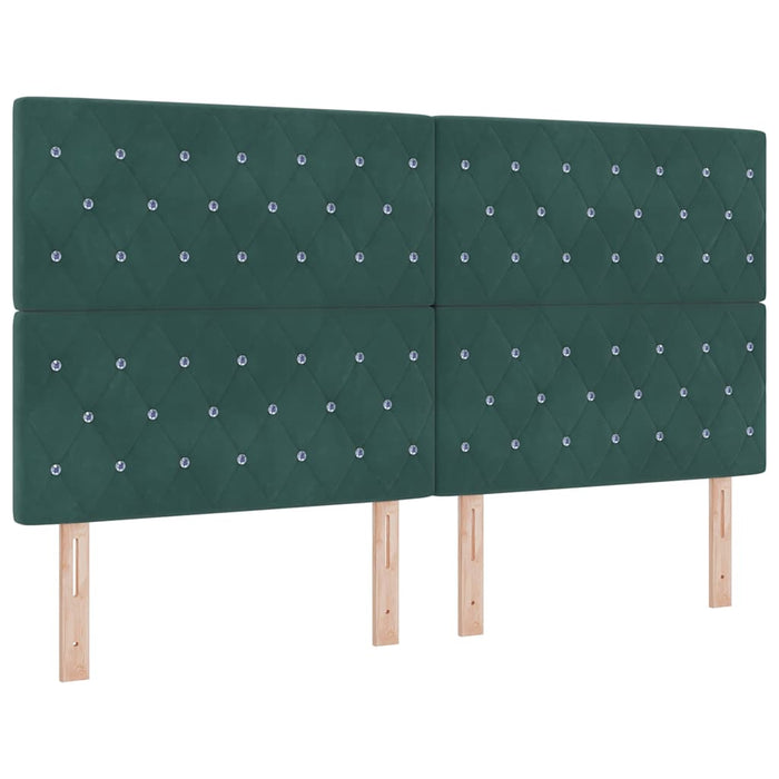 Pat cu arcuri cu saltea Verde închis 200 x 180 cm Catifea WALTI