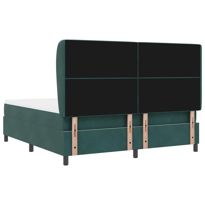 Pat cu arcuri cu saltea Verde închis 200 x 180 cm Catifea WALTI