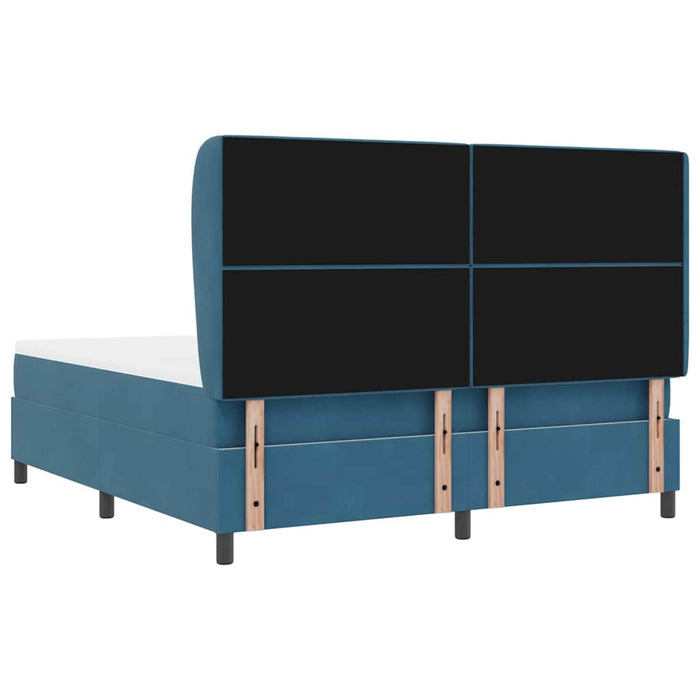 Pat cu arcuri cu saltea Albastru închis 200 x 180 cm Poliester - WALTI WALTI