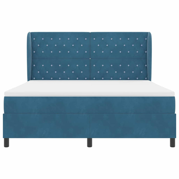 Pat cu arcuri cu saltea Albastru închis 200 x 180 cm Poliester - WALTI WALTI