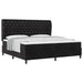 Pat cu arcuri cu saltea cu headboard Negru 200 x 200 cm Catifea - WALTI WALTI